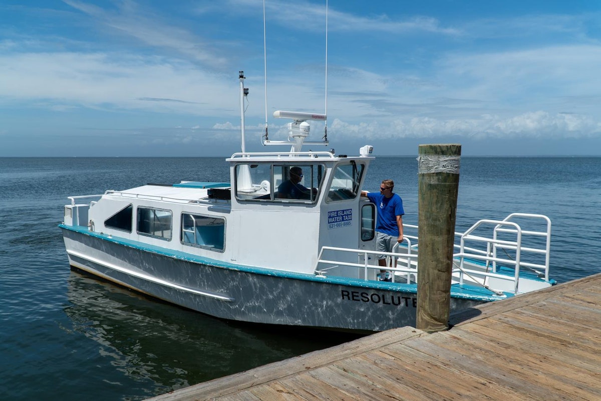 Fire Island Water Taxi Resolute Docked in Cherry Grove
